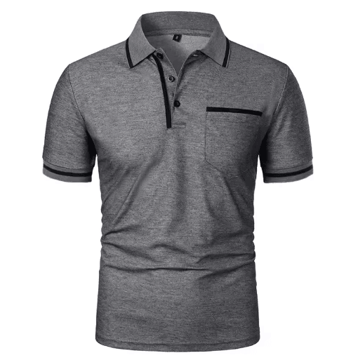Mens Short Sleeve Polo Shirt Breathable Loose Fit Casual Summer Top with Pocket