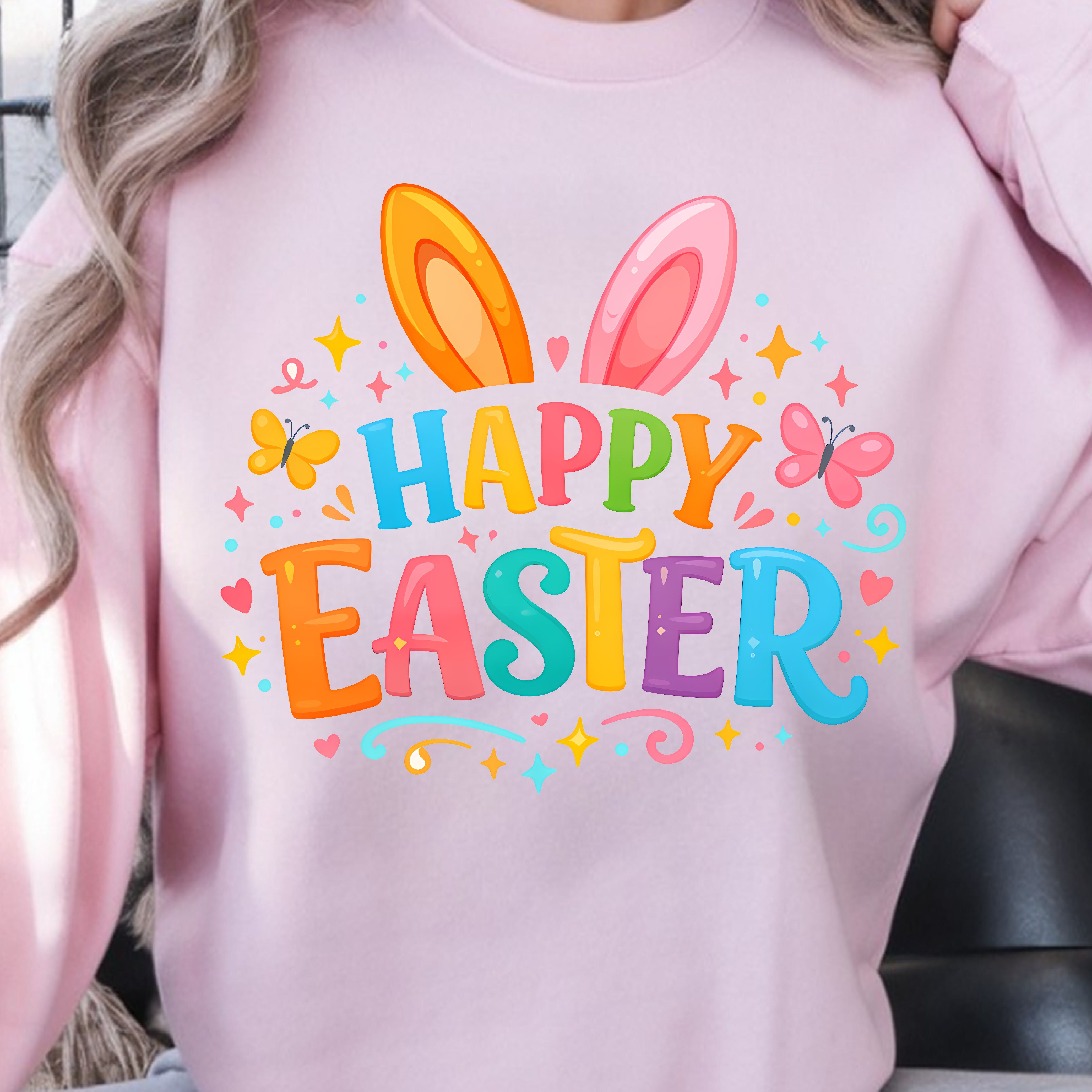 Happy Easter Shirt – Bunny Ears Design Easter Tee
