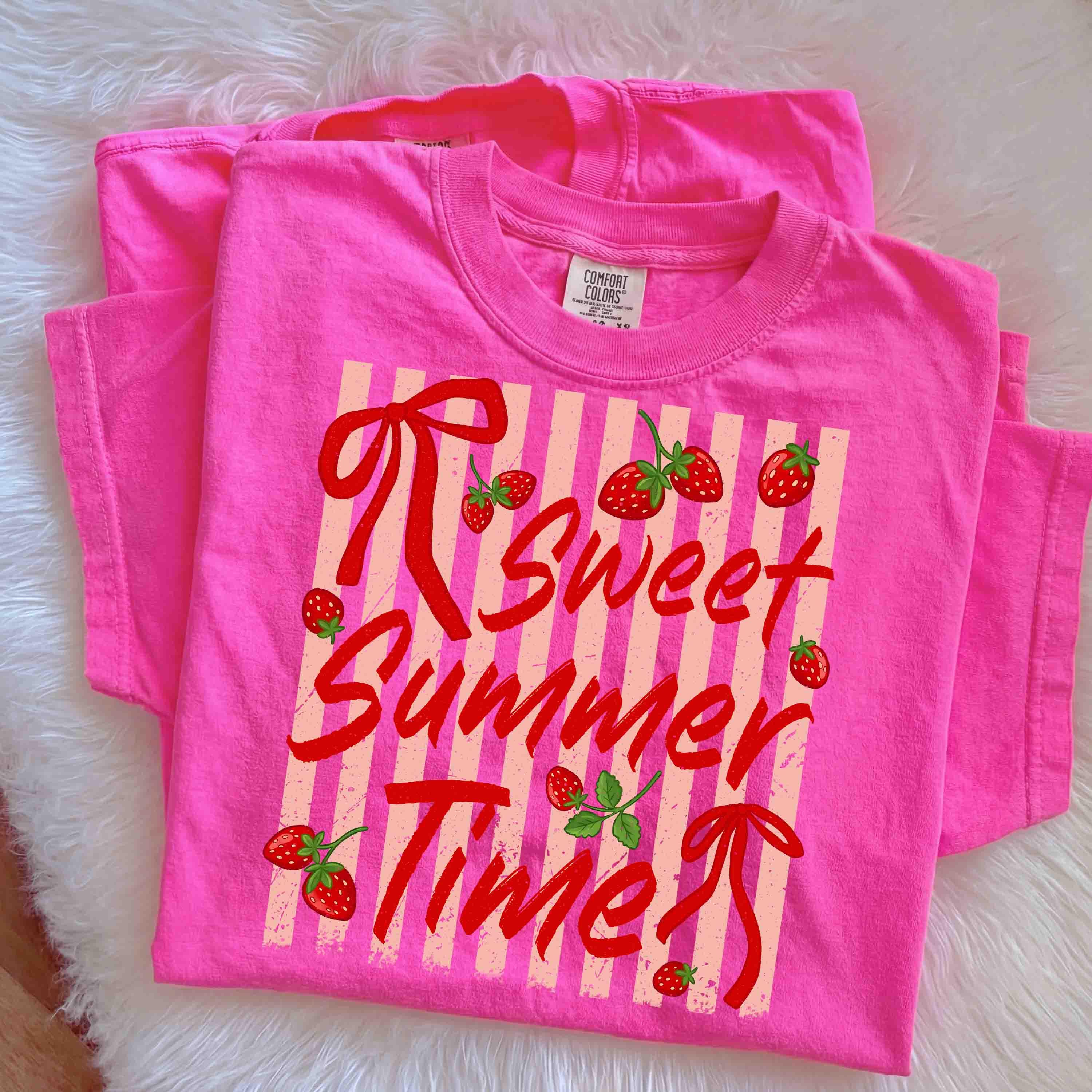 Sweet Summer Time Shirt Strawberry Cute Graphic Tee Trendy Summer Outfit Gift