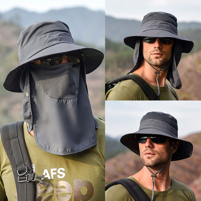 Quick Dry Fishing Hat with Face Cover Breathable Sun Protection Hat