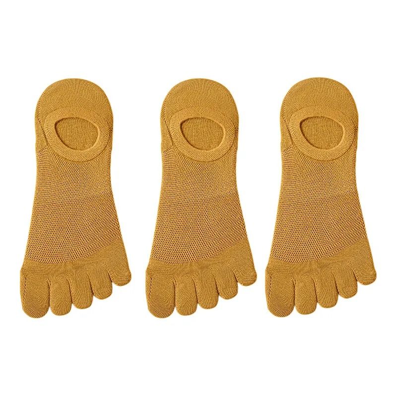 3 Pairs Mens Breathable Toe Socks Casual Finger Boat Socks