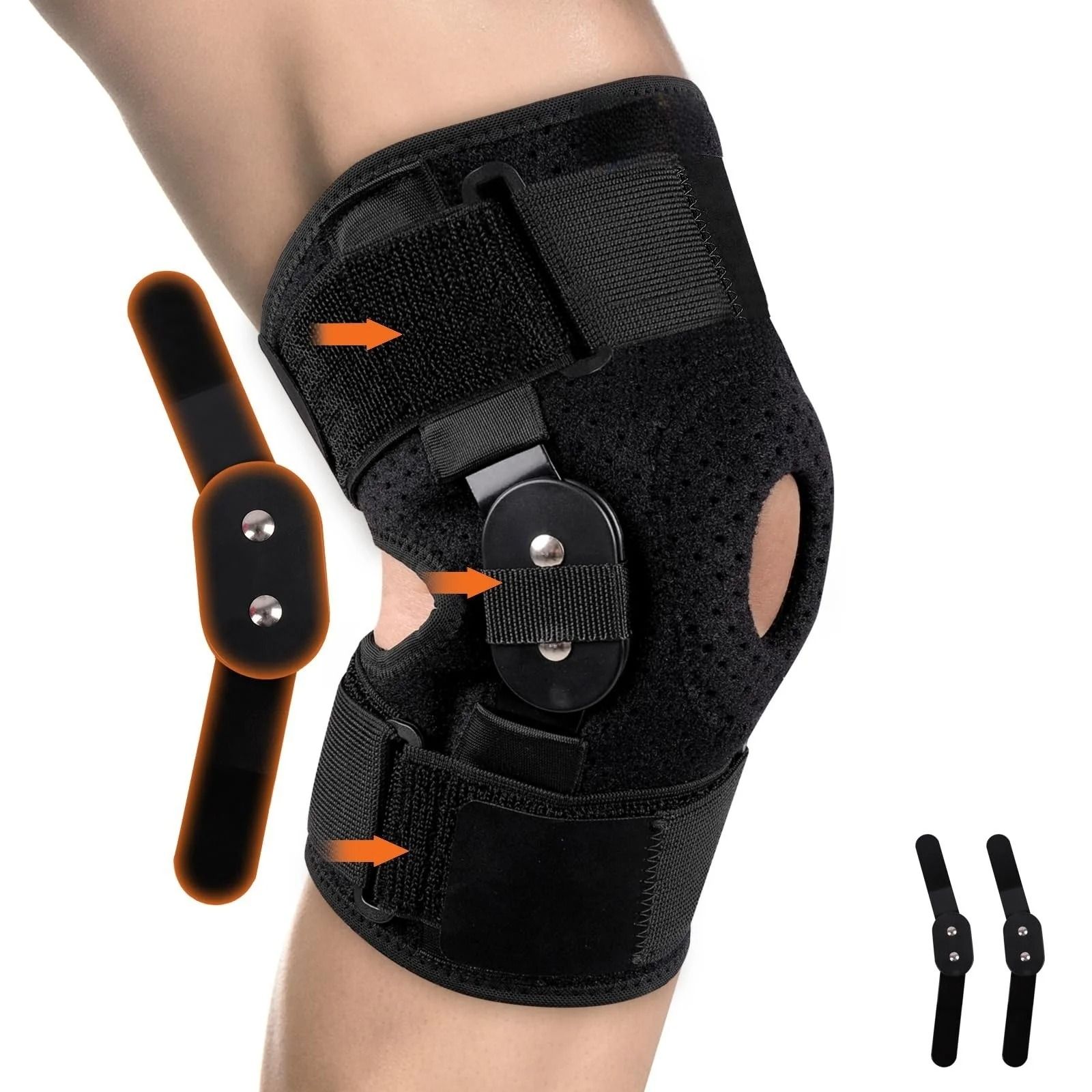 Hinged Knee Brace Adjustable Support Wrap for Pain Relief and ACL MCL Recovery