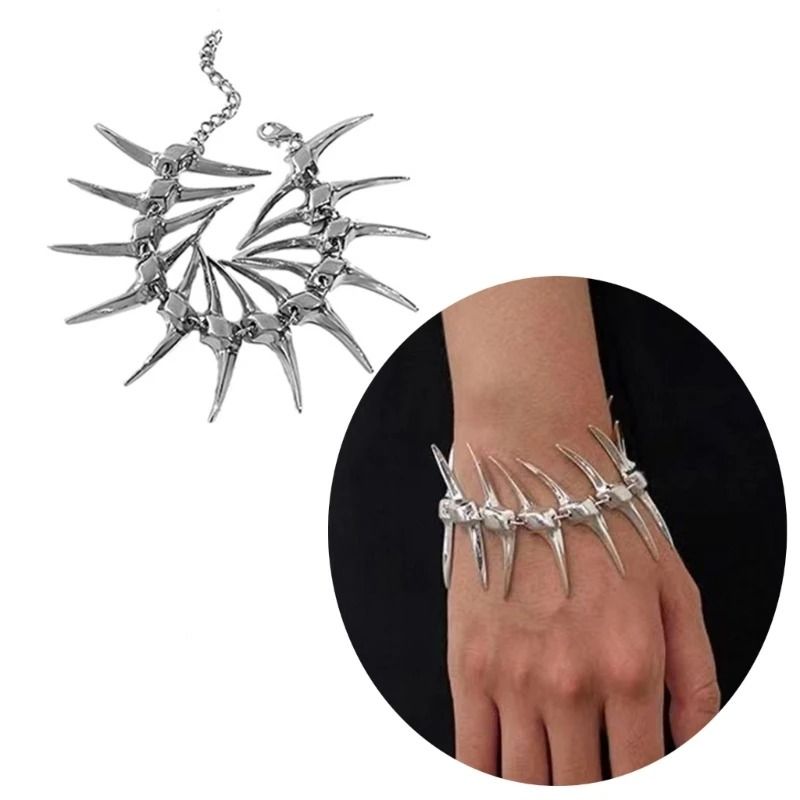 Thorn Fish Bone Link Chain Bracelet Fashion Charm Bangle and Couple Jewelry for Parties