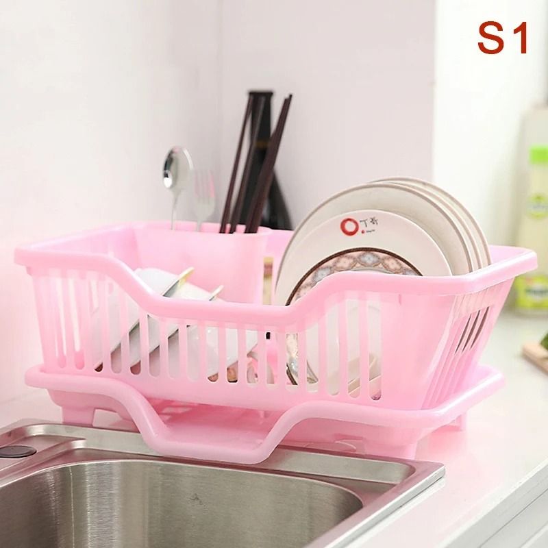 ClearFlow Kitchen Countertop Dish Drying Rack with Drainer Board