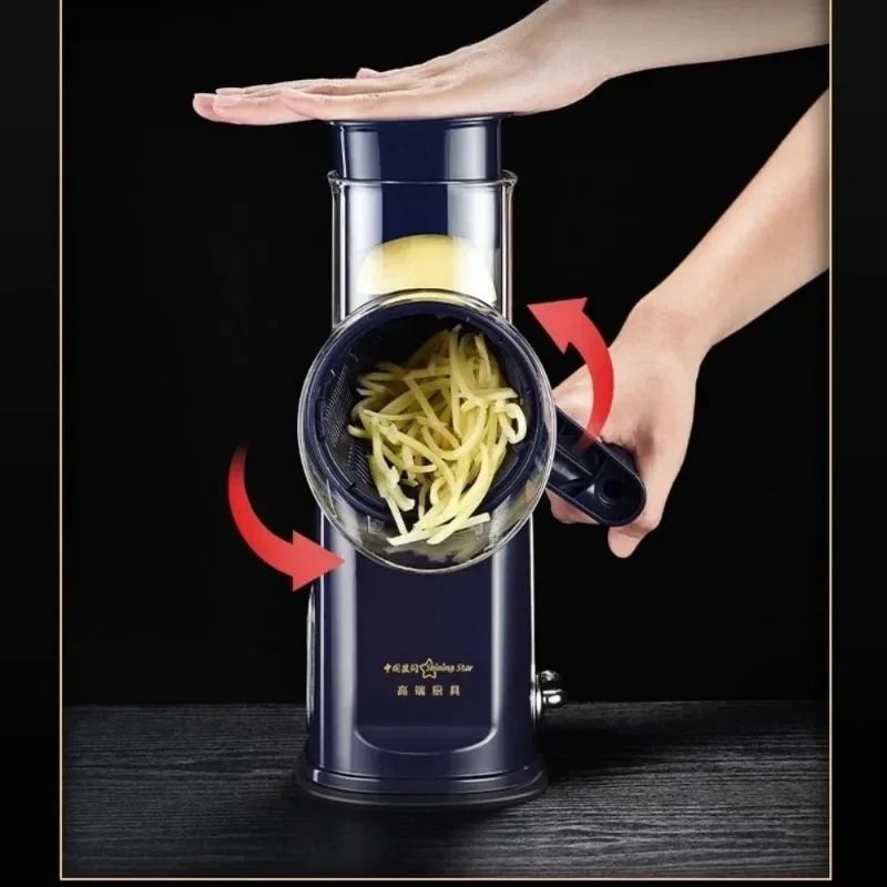 Vegetable Slicer Cutter Manual Drum Grater Multifunction Rotary Cheese Grater and Food Chopper