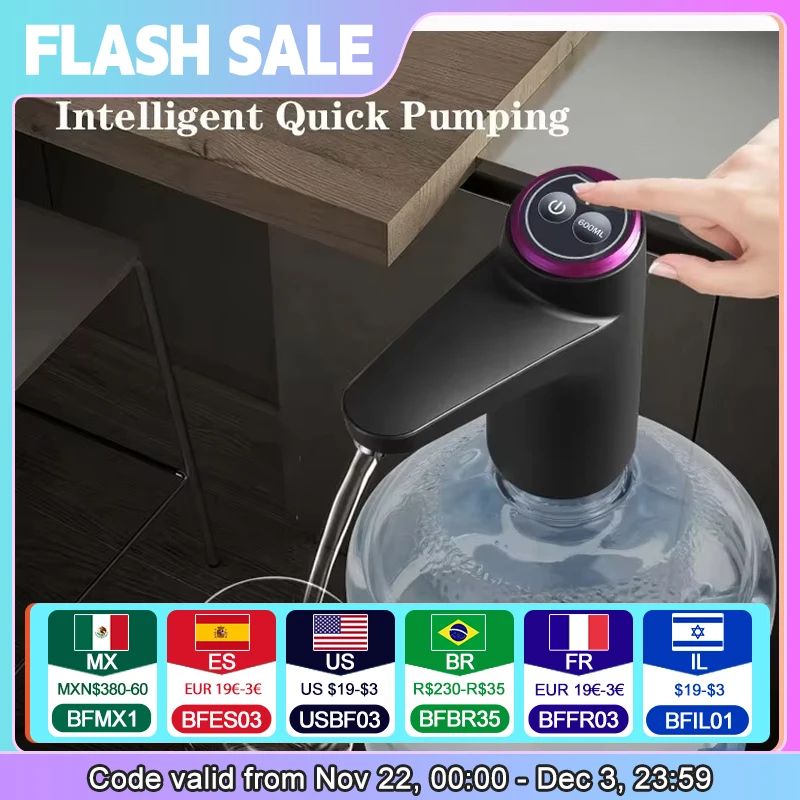 Portable Wireless Electric Water Dispenser Pump for 5-Gallon Bottles