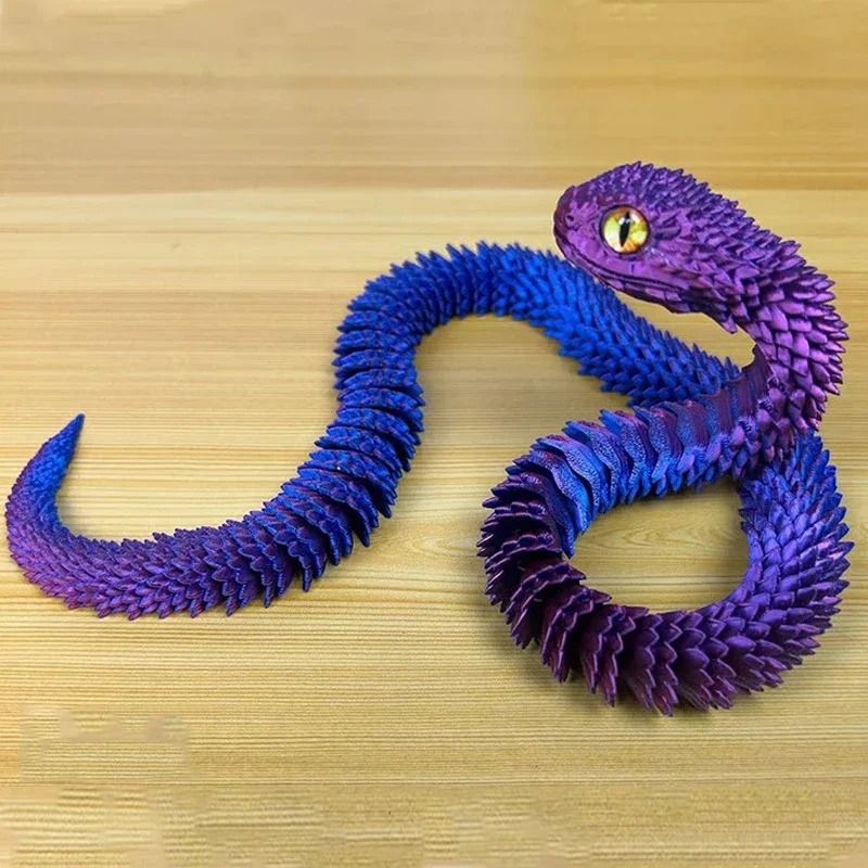 3D Printed Snake Movable Joint Fidget Toy Figurine