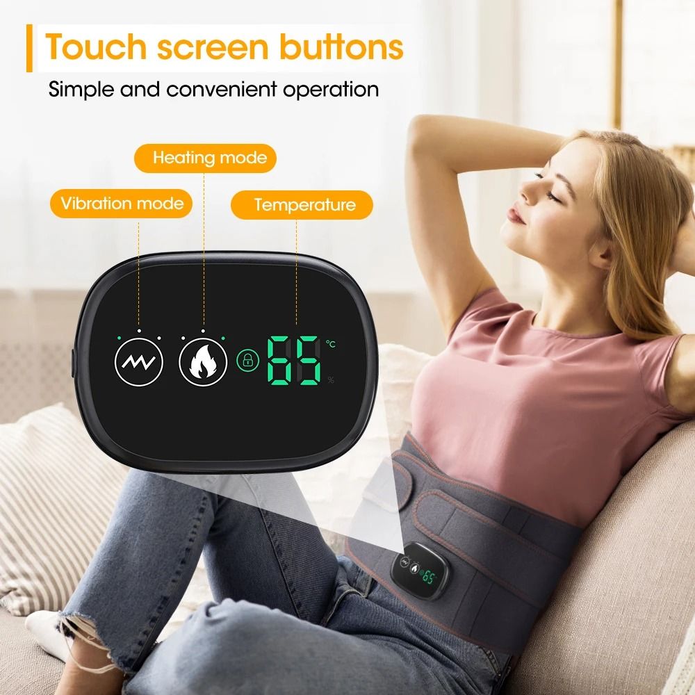 Electric Heating Waist Massager Belt with Vibration and Hot Compress