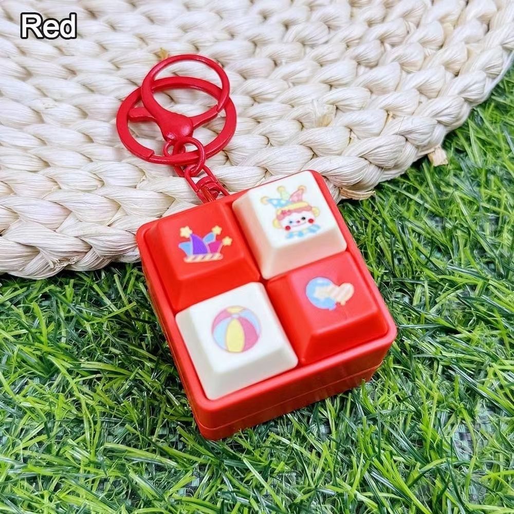 Fun Cartoon Squeeze Music Four-Square Merit Button Keychain