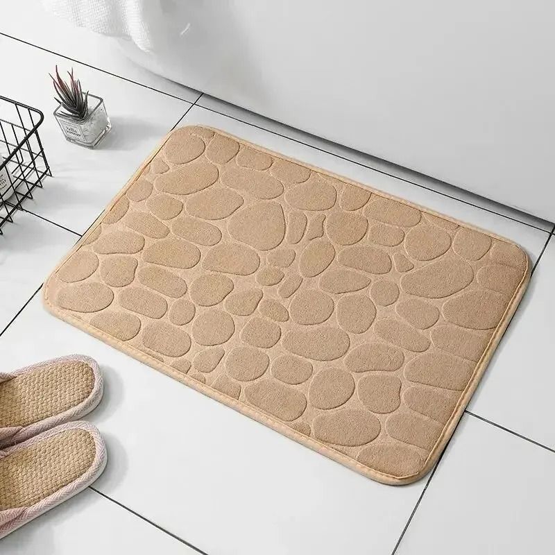 Embossed Pebble Fiber Carpet | Anti-Slip Bathroom & Living Room Mat