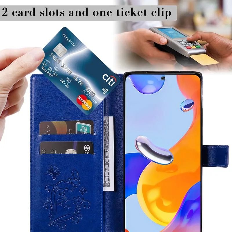 Leather Flip Wallet Phone Case with Card Holder