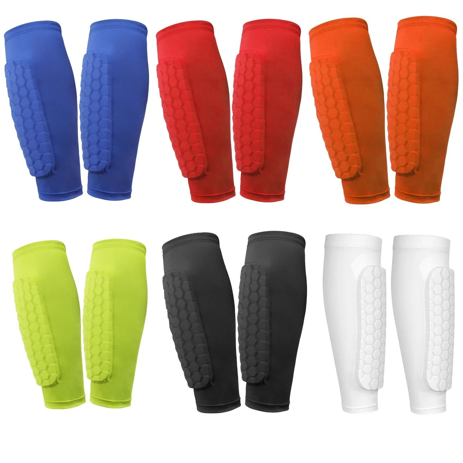 Honeycomb Football Shin Guards Lightweight Ergonomic Calf Protection Pads