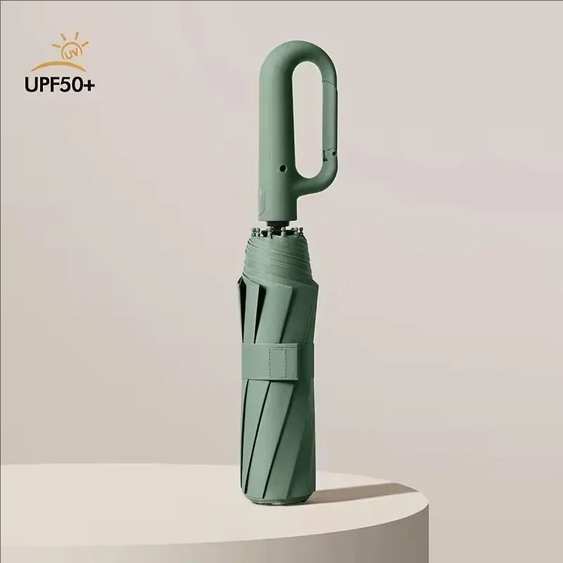 Fully Automatic Extra-Large Windproof Umbrella – Innovative Ring Buckle Handle & Dual-Layer UV Protection