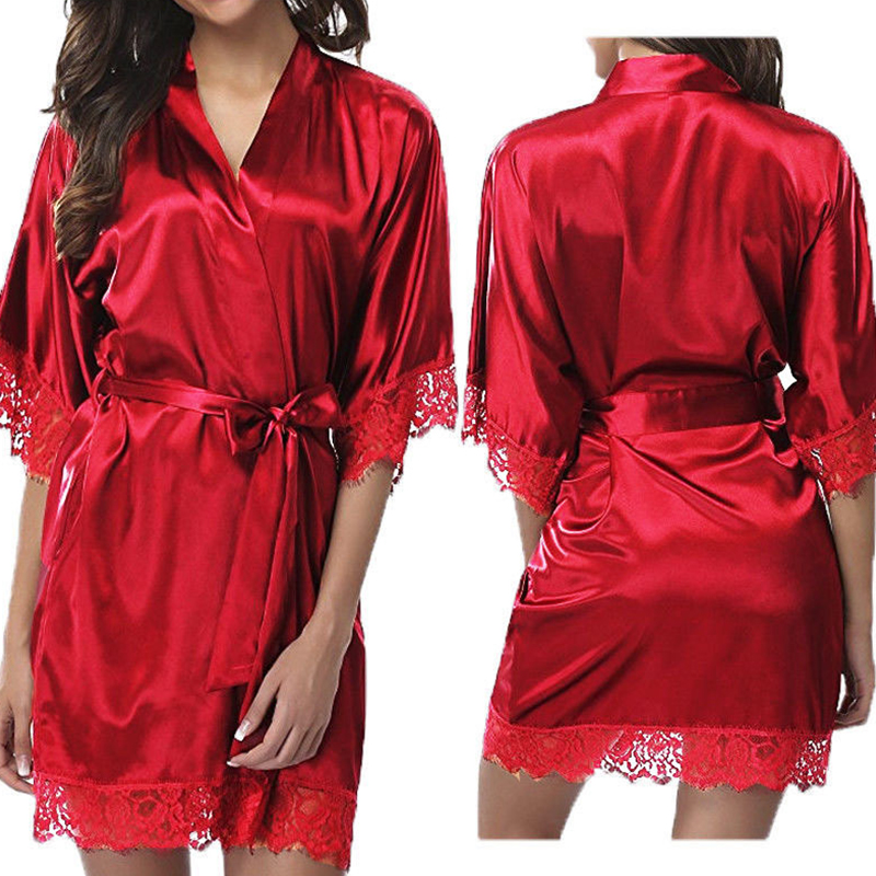 Ice Silk Women's Underwear Glossy Robe Pajamas, Plus Size Nightgown, Trendy Homewear Nightwear for Women