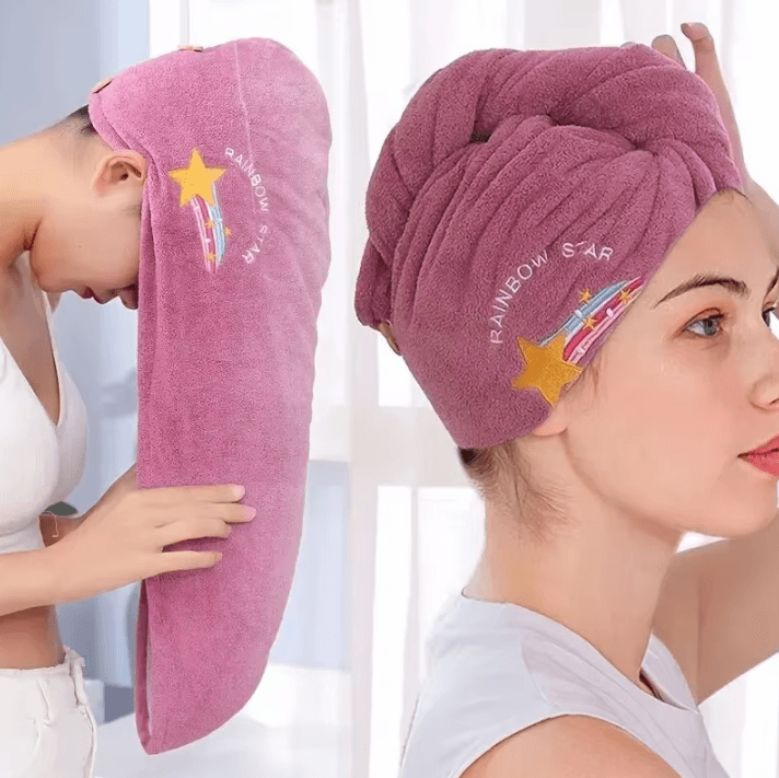 Quick-Dry Microfiber Hair Towel Wrap – Super Absorbent Soft Turban for Women