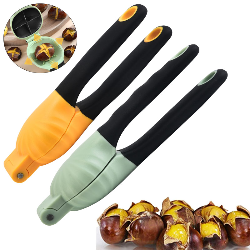 Multi-Purpose Nut Cracker Tool, Chestnut Clamp Ergonomic Chestnut Opener, Plastic Handles Nut Cracker Sheller Cutter