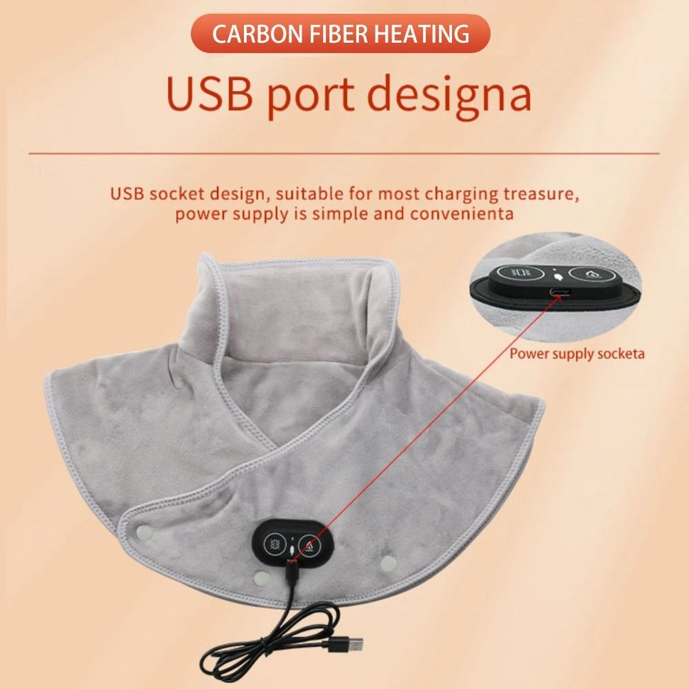 Electric Heating Neck Shoulder Vibration Massager Cervical Vertebra Infrared Therapy Heated Pad