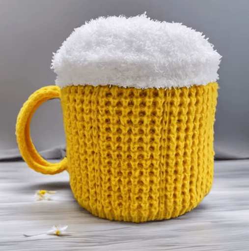 3D Beer Cup Knitted Wool Hat Unisex Windproof Winter Beanie for Outdoor Warmth