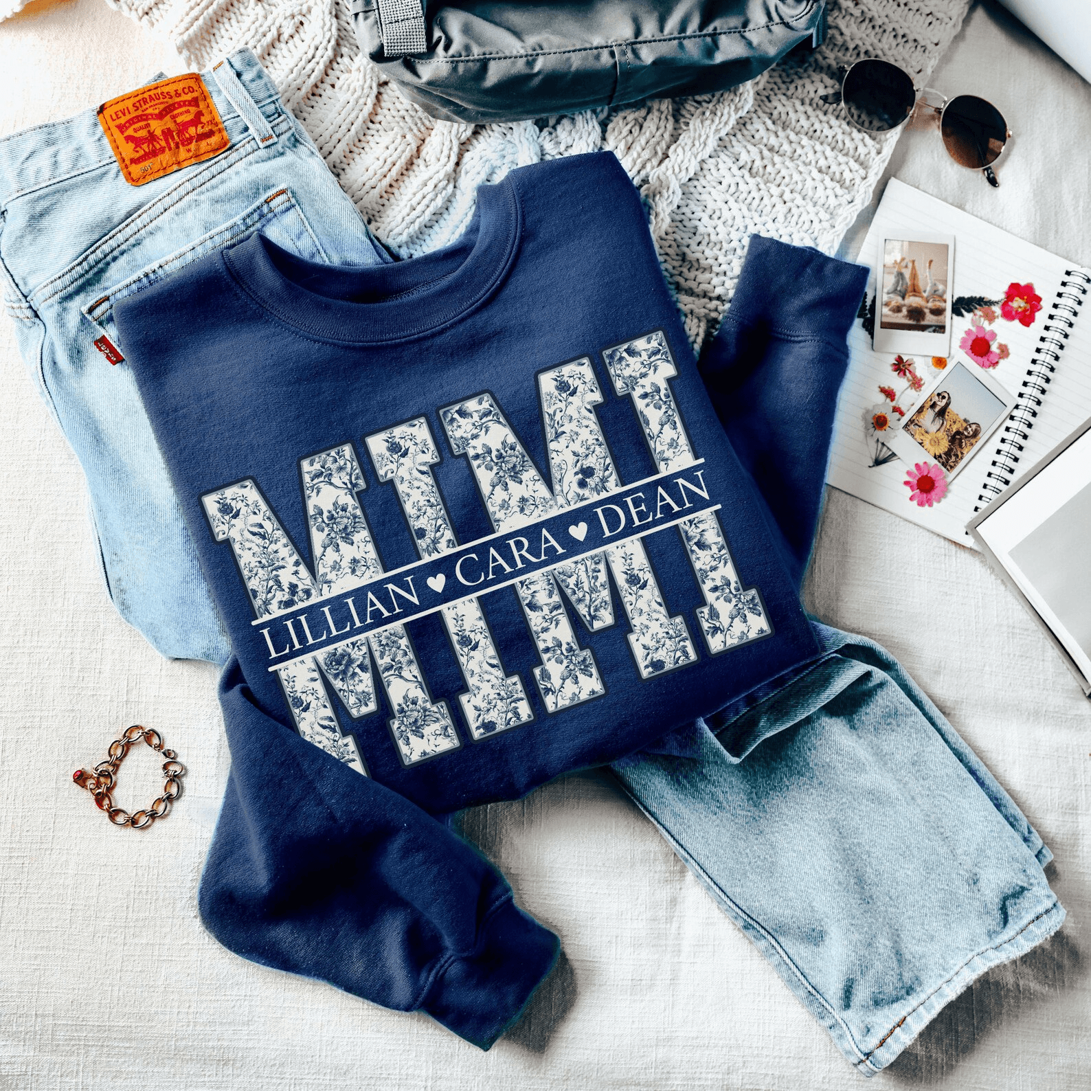Personalized Mimi Sweatshirt Floral Mimi Crewneck Mothers Day Gift