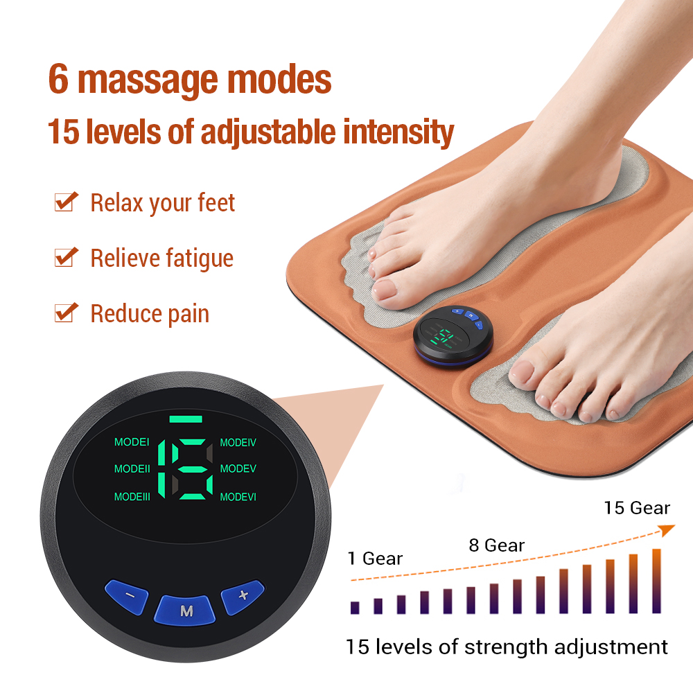 Feet Massager 3D Smart Foot Massage Pad, 6 Modes 15 Levels, Relax Muscles Improve Blood Circulation Slim Legs