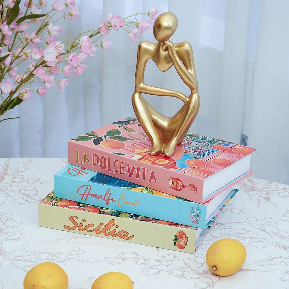 Decorative Fake Book Storage Box Travel Style Coffee Table Home Decor