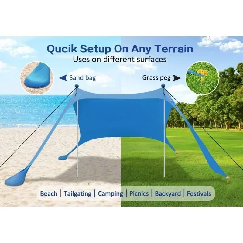 Pop Up Windproof Ultralight Beach Canopy Tent for Camping Fishing and Outdoor Shade