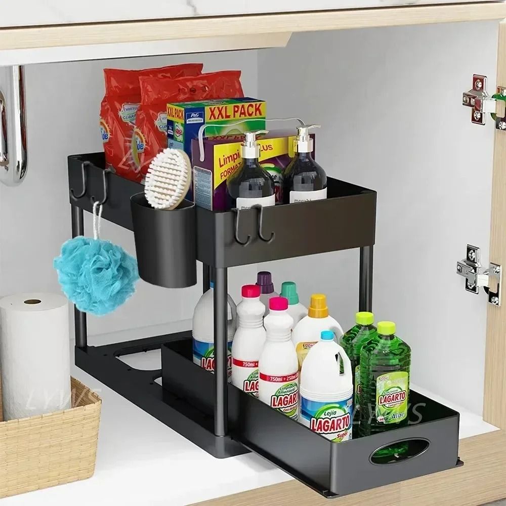Elite 2-Tier Sliding Under-Sink Cabinet Organizer