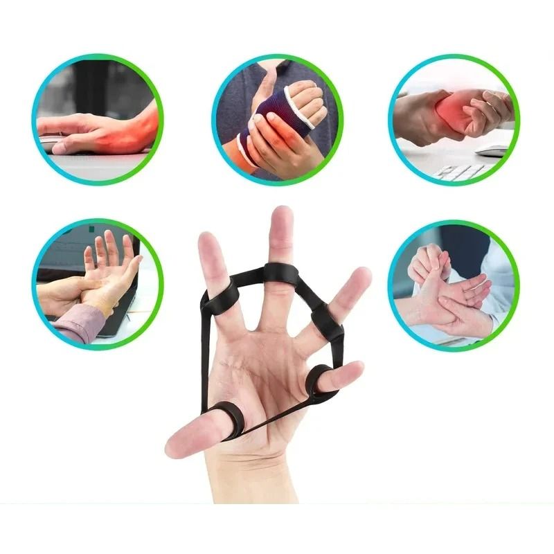 Hand Gripper Finger Expander Resistance Bands Set