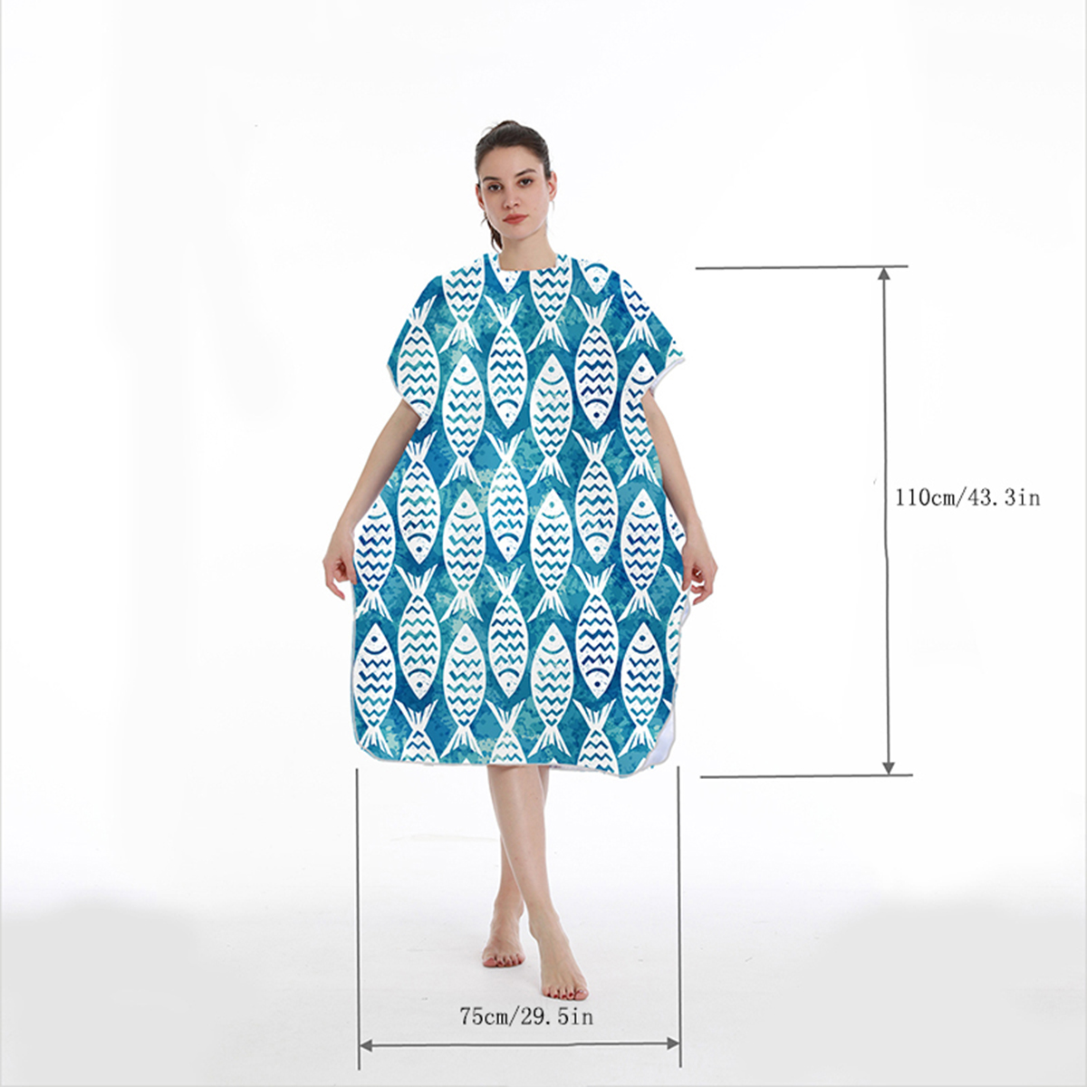 Quick Dry Hooded Towel Poncho Microfiber Beach Bathrobe for Adults