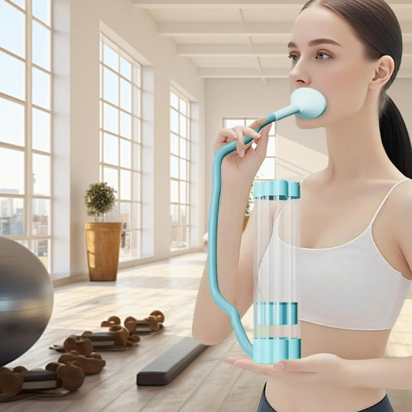 Compact Breathing Trainer, Lung Capacity Workout Device, Portable Muscle Exerciser for Adults, Women, Men, Gym Fitness