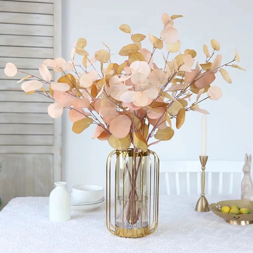 Eucalyptus Money Leaf Faux Greenery Stem for Vases, Wedding Tables, and Wall Decor