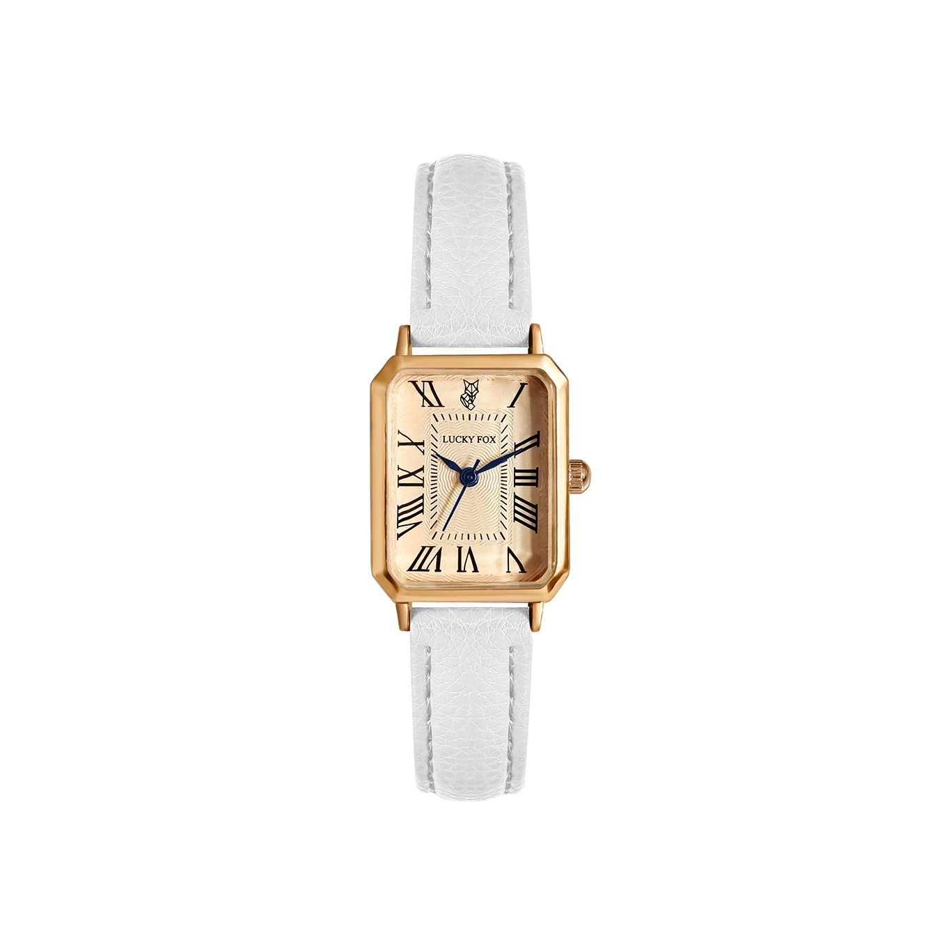 Women Retro Square Quartz Watch Leather Strap Casual Wristwatch