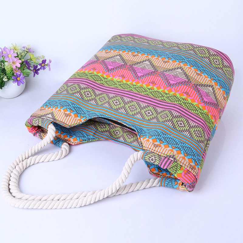 Canvas Beach Tote Bag for Women Casual Shoulder Lunch Handbag