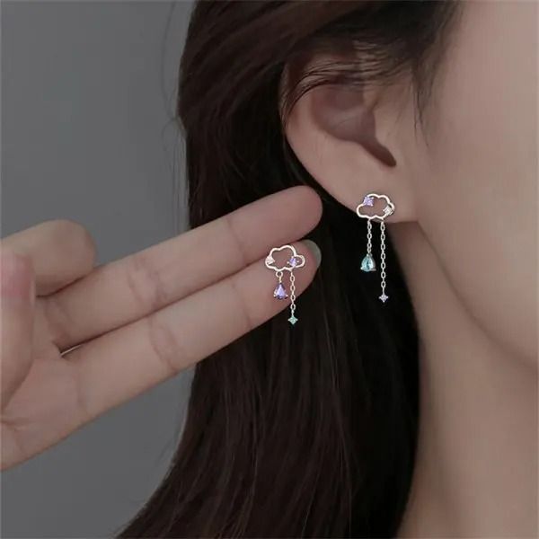 Exquisite Crystal Ear Line Hanging Earrings