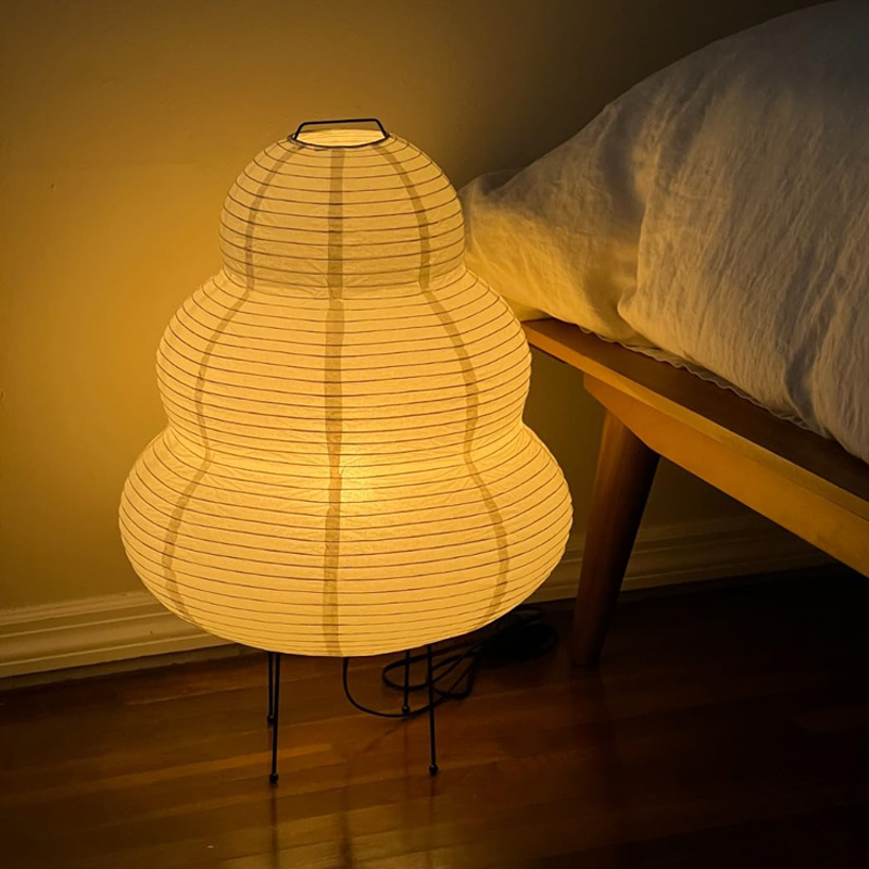 Style LED Rice Paper Desk Lamp, Tricolor Dimming Home Art Decoration, Living Room, Hotel, Bedroom, Bedside Night Light