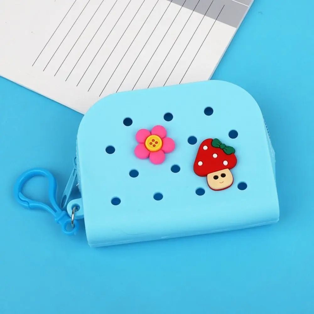 Soft Silicone Mini Hole Wallet – Breathable Zipper Coin Purse & Card Holder