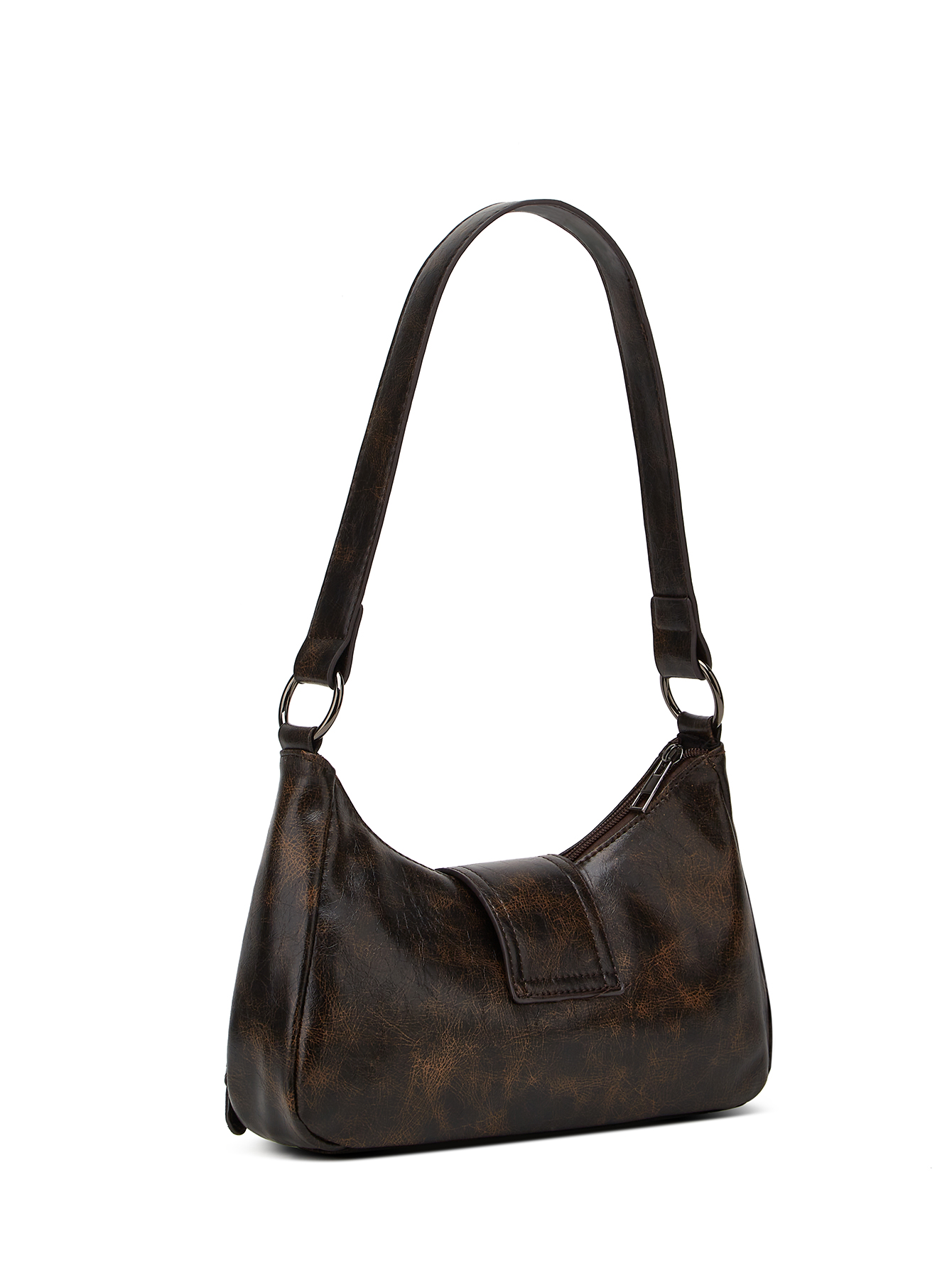 Fashionable Ladies Cool Leather Shoulder Bag, Maillard Pleated Rivet Armpit Bag, Retro Style Shoulder Bag