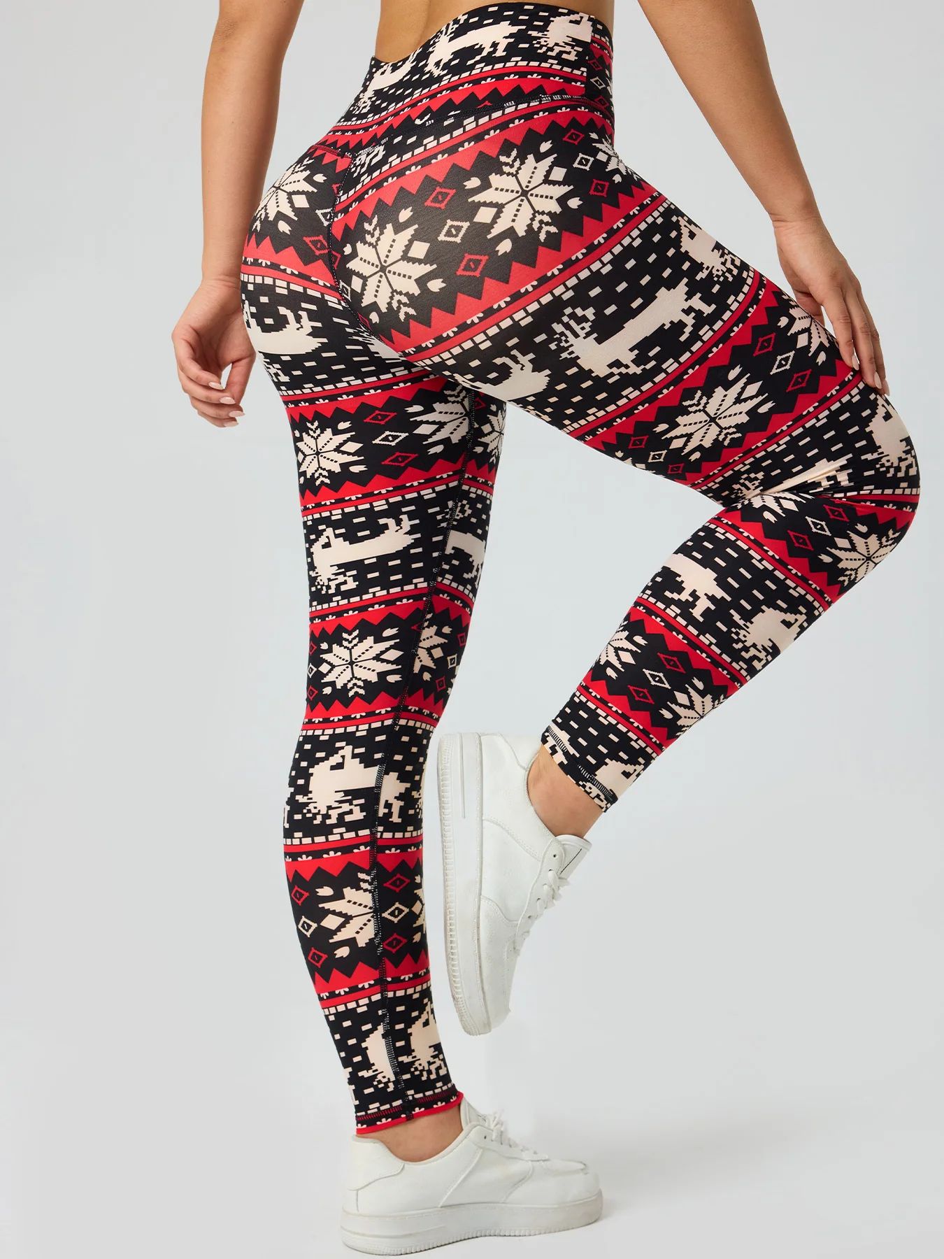 Christmas Print Hip Lifting Leggings