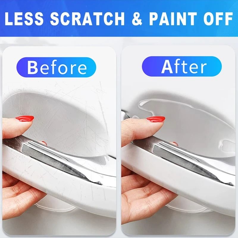 Car Door Handle Bowl Scratch Protection Stickers Carbon Fiber Style