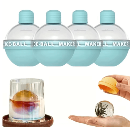 Spherical Ice Molds Reusable Ice Ball Trays for Whiskey Cocktails and DIY Drinks