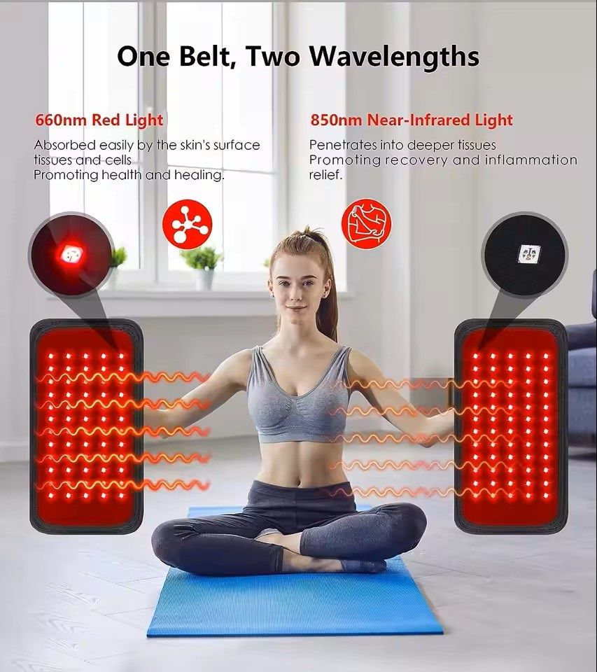 Red and Infrared Light Therapy Belt with 60 LEDs for Slimming and Pain Relief