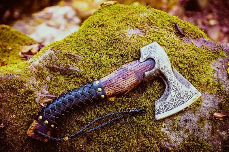Custom Gift Hand Forged Carbon Steel VIKING AXE with Ash Wood Shaft, Wedding Gift, Axe, Axes Best Birthday&Anniversary G