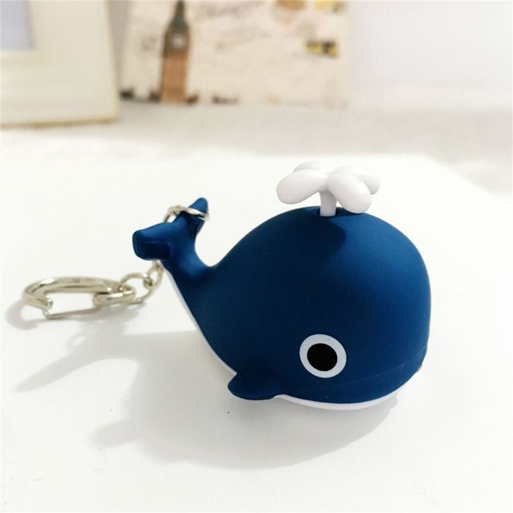 Creative Cute Sea Whale Keychain with Sounds and Light Cartoon Animal Keychain Gift