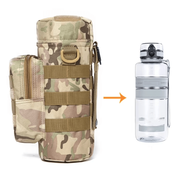 Tactical MOLLE Water Bottle Pouch Outdoor Kettle Carrier Waist Bag