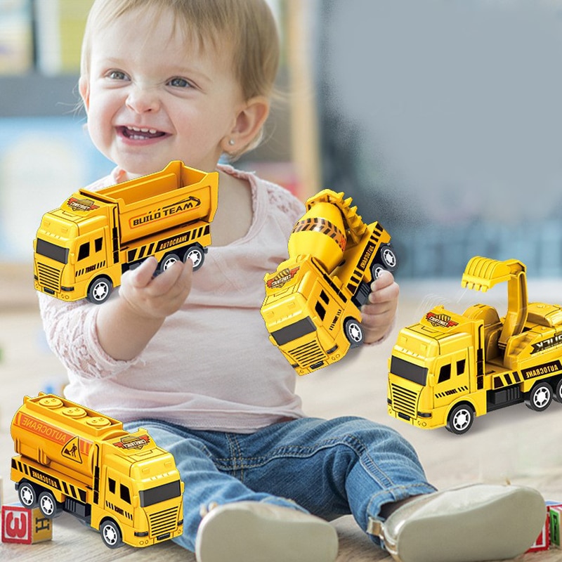 Pull Back Cars, FrictionPowered Construction Vehicles  Dump Truck & Crane Set for Toddlers and Kids
