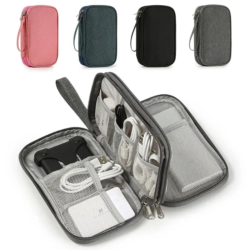 Travel Portable Digital Product Storage Bag USB Data Cable Organizer Headset Charging Treasure Box Bag