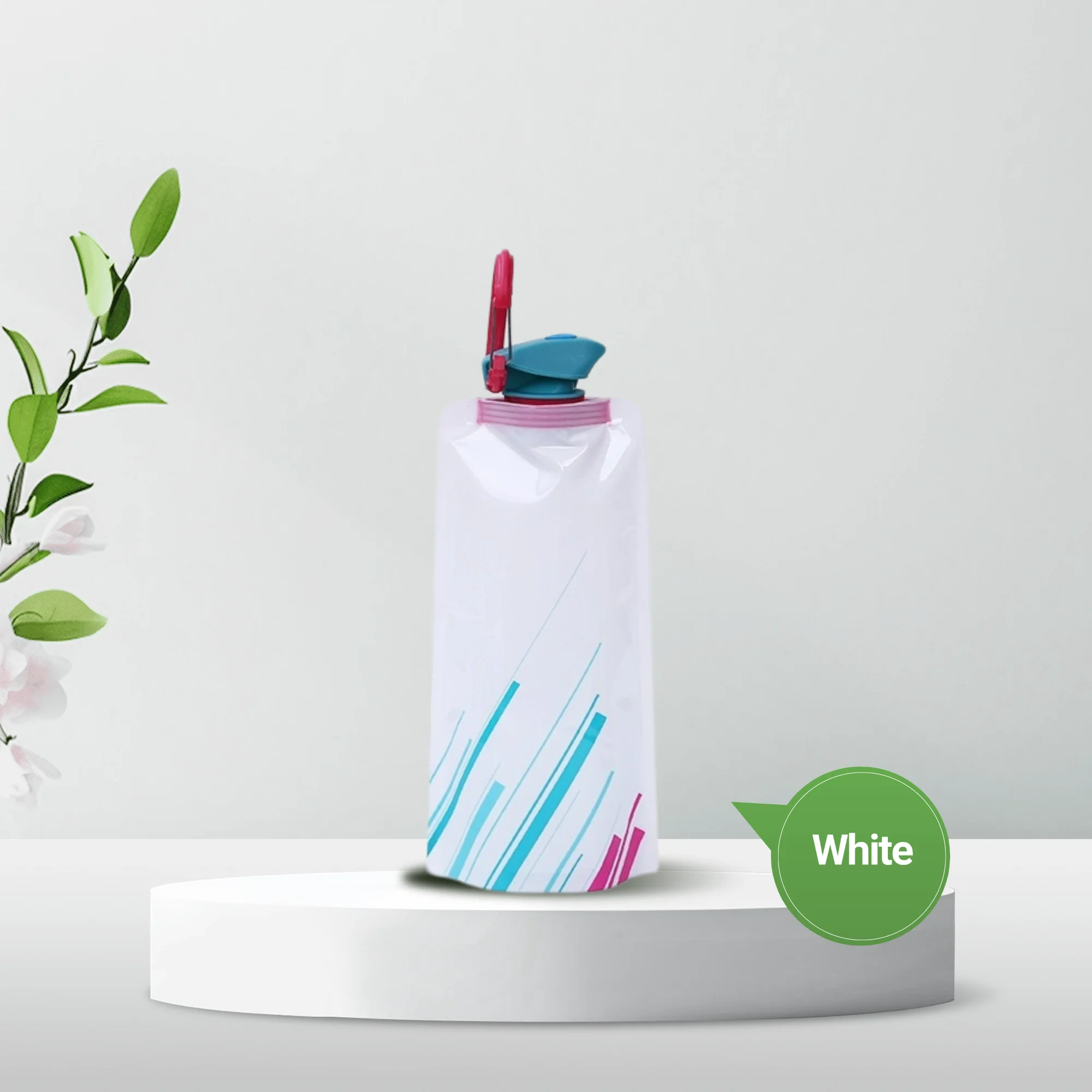 Flexible Reusable Travel Water Bottle, Soft Flask, Plastic Water Pouch