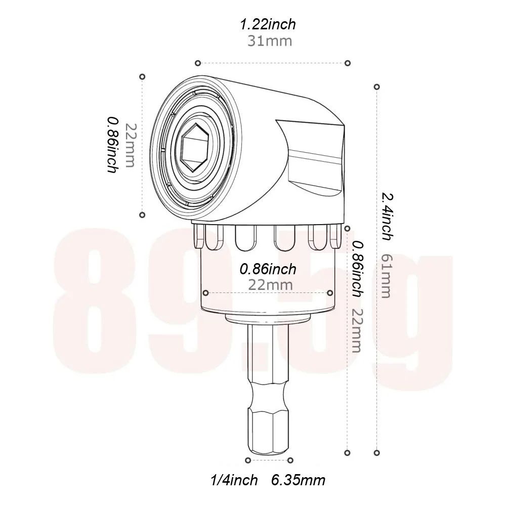 105 Degree Angle Socket Adapter Extension Set