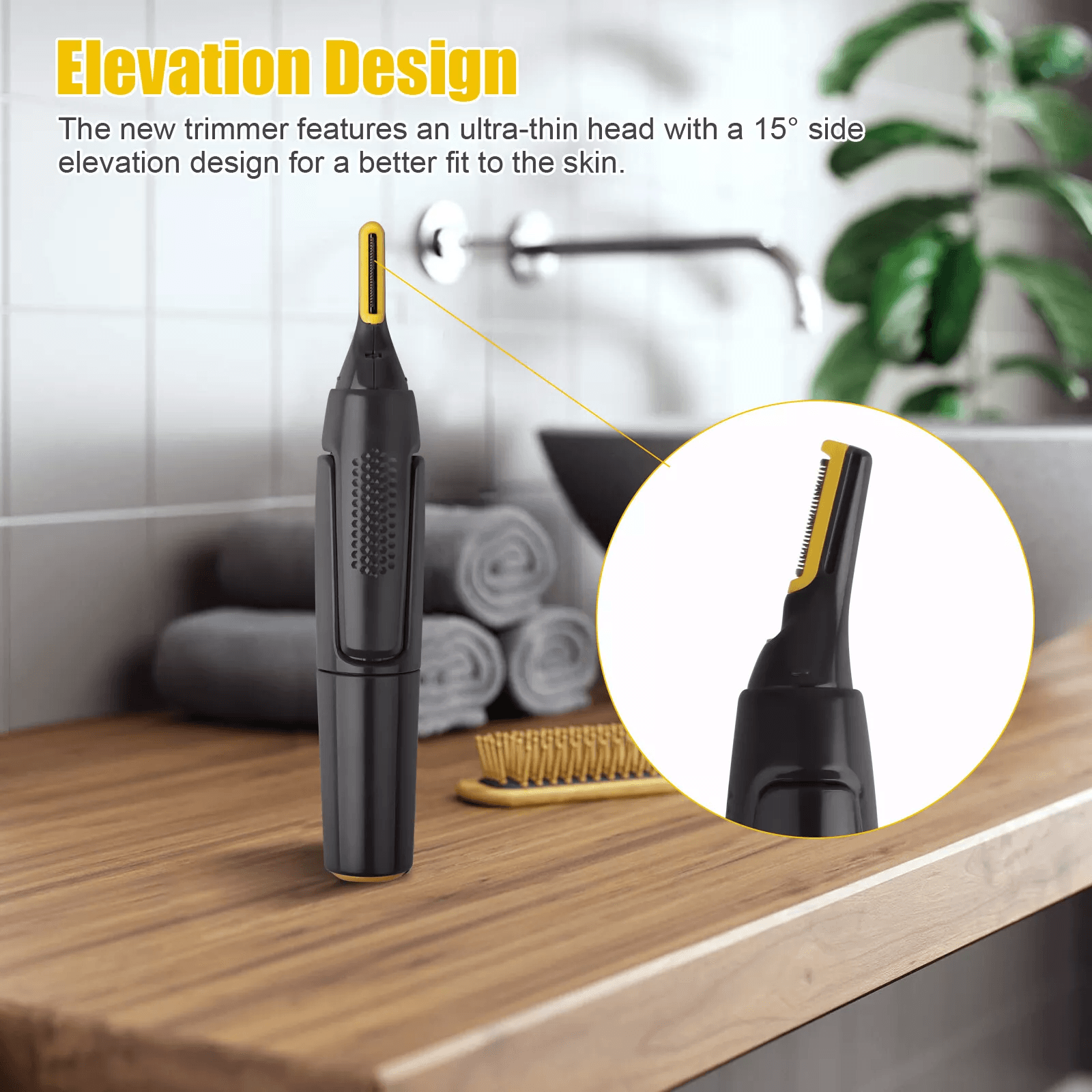 Electric Eyebrow Trimmer & Facial Hair Remover, Mustache, Lip, Nose & Beard Hair Shaver with Precision Blades