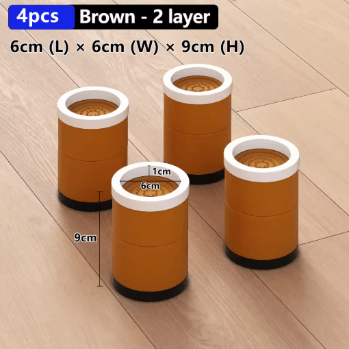 Stackable Furniture Heightening Foot Pads Adjustable Table Cabinet and Bed Leg Risers